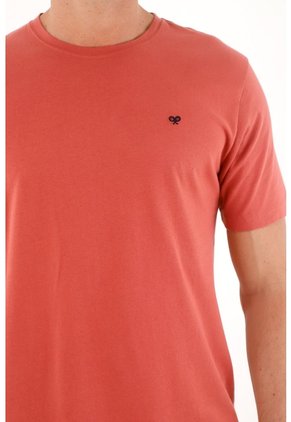Tennis Camiseta Regular Con Mini ícono De Raquetas En Algodón Coral Para Hombre