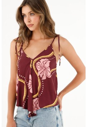 Camisa Tipo Pañoleta Estampada Para Mujer