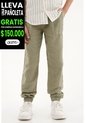 Pantalón Jogger Verde En Apariencia Lino Para Niño de Tennis