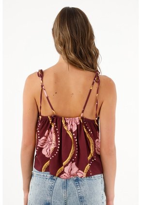 Camisa Tipo Pañoleta Estampada Para Mujer
