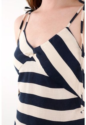 Vestido Corto Con Diseño A Rayas Para Mujer