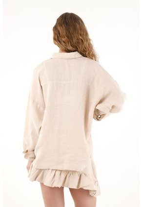 Tennis Camisa Crudo En Lino 100% Para Mujer