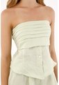 Tennis Camisa Strapless En 100% Lino Verde Para Mujer de Tennis