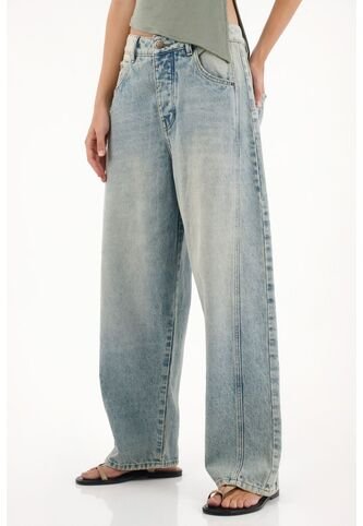 Tennis Jean Horseshoe De Tiro Bajo Con Efecto Vintage Para Mujer Tennis