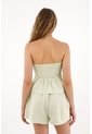 Tennis Camisa Strapless En 100% Lino Verde Para Mujer de Tennis