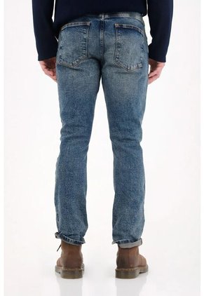 Tennis Jean Nudy Cinco Bolsillos Azul Para Hombre