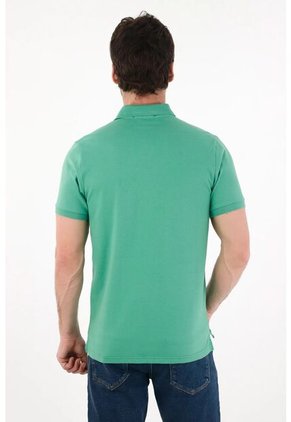 Tennis Polo En Tela Piqué Lycra Verde Para Hombre