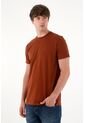 Camiseta Manga Corta En 100% Algodón Café Para Hombre de Tennis