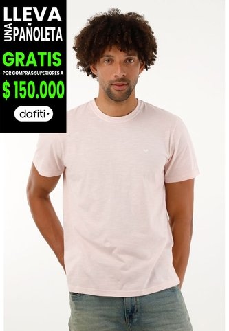 Camiseta Manga Corta Rosada Para Hombre Tennis