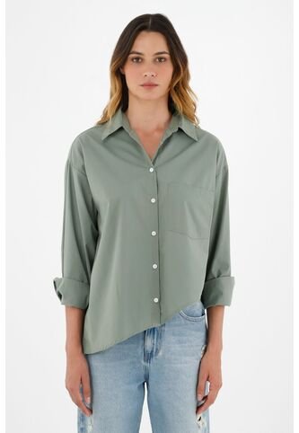 Camisa Manga Larga Verde Para Mujer Tennis