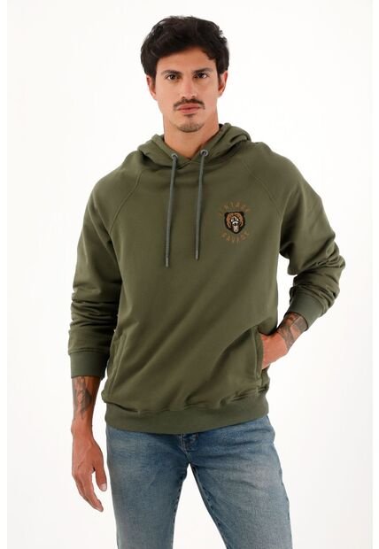 Tennis Buzo Hoodie Verde Con Bordado Decorativo Para Hombre