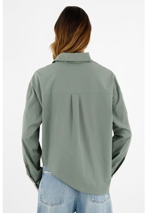 Camisa Manga Larga Verde Para Mujer