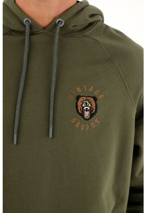 Tennis Buzo Hoodie Verde Con Bordado Decorativo Para Hombre