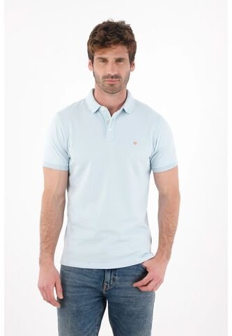 Tennis Polo En Tela Piqué Lycra Azul Para Hombre Tennis