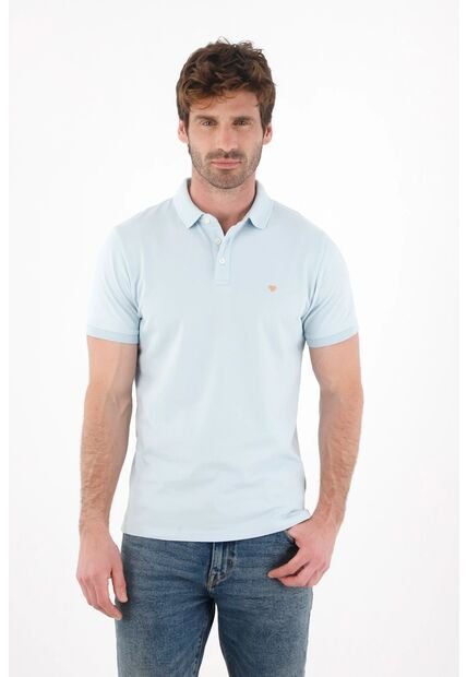 Tennis Polo En Tela Piqué Lycra Azul Para Hombre