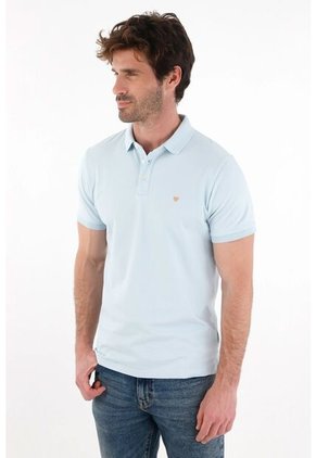 Tennis Polo En Tela Piqué Lycra Azul Para Hombre