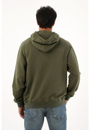 Tennis Buzo Hoodie Verde Con Bordado Decorativo Para Hombre