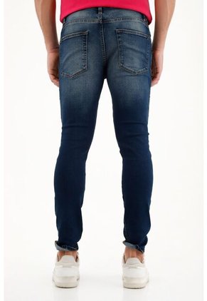 Tennis Jean Azul Súper Skinny Tiro Medio Para Hombre