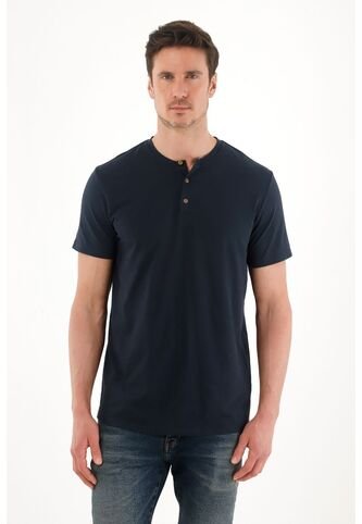 Tennis Camiseta De Cuello Neru Azul Para Hombre Tennis