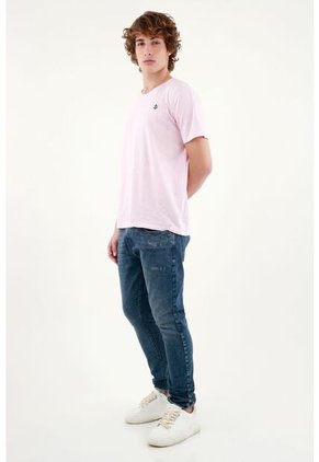 Camiseta Rosada Con Mini Detalle Para Hombre