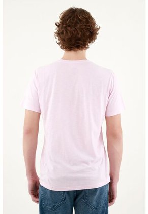 Camiseta Rosada Con Mini Detalle Para Hombre