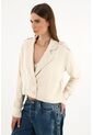 Tennis Abrigo Tipo Biker Crop Top Crudo Para Mujer de Tennis