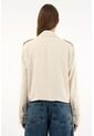 Tennis Abrigo Tipo Biker Crop Top Crudo Para Mujer de Tennis