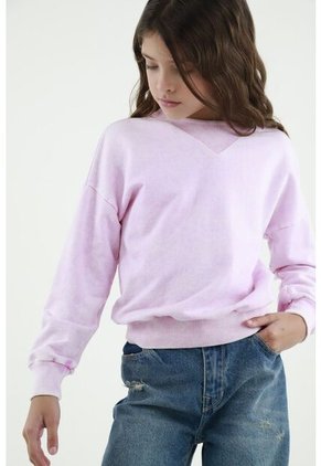 Buzo Rosado Con Efecto Desgaste Para Niña