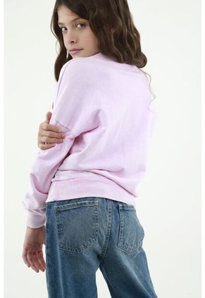 Buzo Rosado Con Efecto Desgaste Para Niña