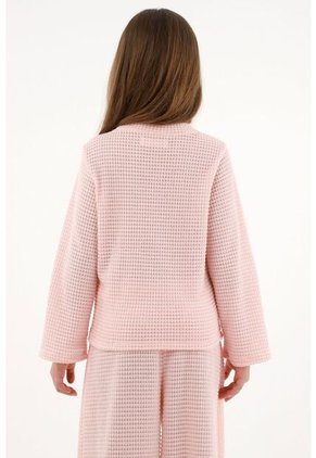 Buzo De Diseño Cerrado Rosado Para Niña