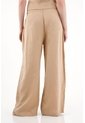 Tennis Pantalón Wide Leg En 100% Lino Con Tablas Crudo Para Mujer de Tennis