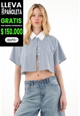 Tennis Camisa Crop Con Estampado A Rayas Para Mujer Tennis