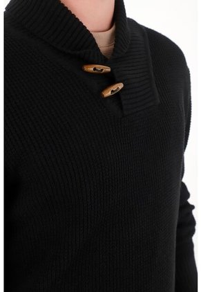 Tennis Buzo Tejido Cuello Alto Negro Para Hombre