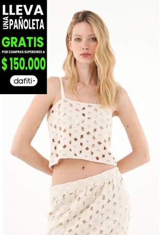 Camisa Tejida Con Tiras Para Mujer Tennis