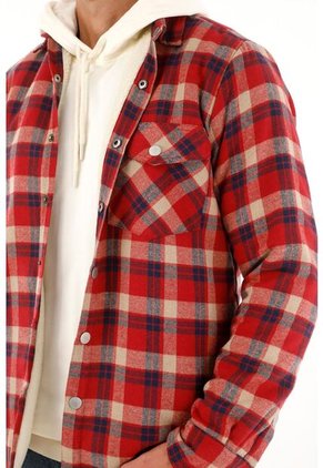 Camisa A Cuadros Con Forro En Ovejero Para Hombre