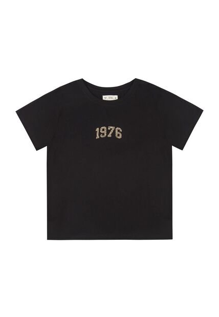 Tennis Camiseta Manga Corta Estampada Negra Para Mujer