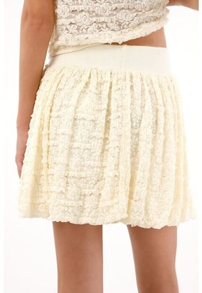 Tennis Falda Corta Tipo Globo Crudo Para Mujer