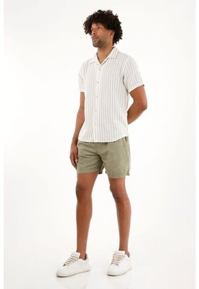 Camisa Con Diseño A Rayas Verde Para Hombre