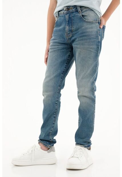 Jean Recto Tiro Medio Azul Para Niño
