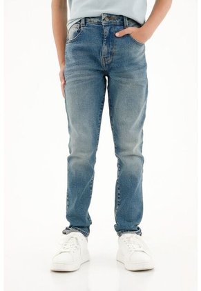 Jean Recto Tiro Medio Azul Para Niño