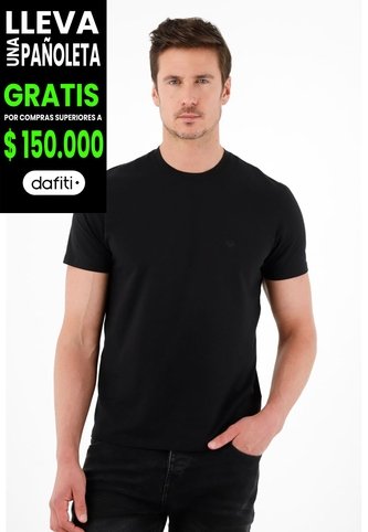 Tennis Camiseta Cuello Redondo Negra Para Hombre Tennis