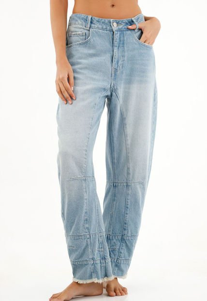 Jean Azul Con Ruedo Desflecado Para Mujer