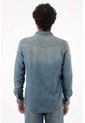 Tennis Camisa Para Hombre De Algodón índigo Fit Relajado Lavado Vintage de Tennis
