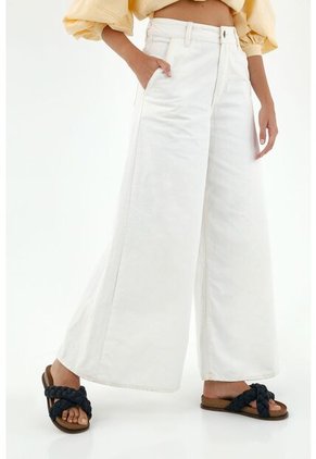Jean Para Mujer Color Crudo Wide Leg