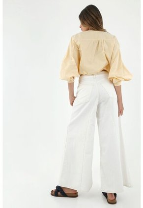 Jean Para Mujer Color Crudo Wide Leg