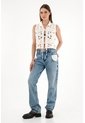 Tennis Jean Recto Tiro Alto Azul Para Mujer de Tennis