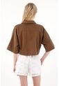 Tennis Camisa Boxy Fit Manga Corta Café Para Mujer de Tennis
