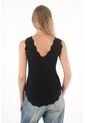 Tennis Camisa Negra Tejida Diseño Cruzado Para Mujer de Tennis