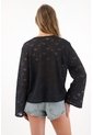 Tennis Camisa En Encaje Con Boleros Negra Para Mujer de Tennis