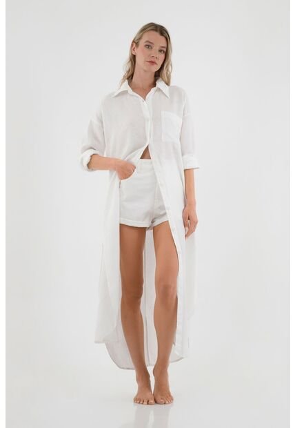 Camisa Café En Lino Para Mujer